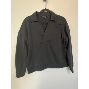 Banana Republic factory Black Fleece Polo Sweater Cropped Size Medium